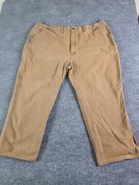 Carhartt Mens 50x30 Brown Canvas Work Heavyweight Tan Beige